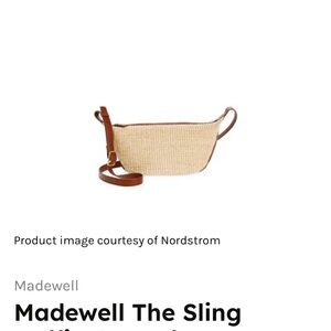 Maxwell Sling Raffia & Leather Crossbody Bag in Rustic Twig Multi